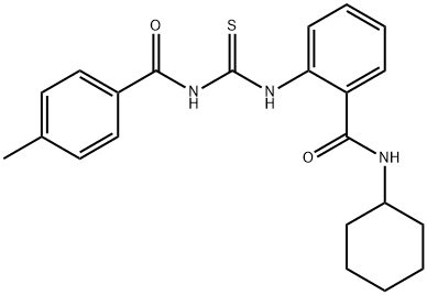 N-cyclohexyl-2-({[(4-methylbenzoyl)amino]carbonothioyl}amino)benzamide Struktur