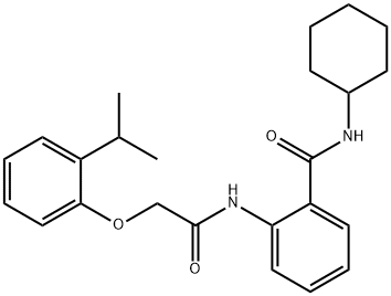 N-cyclohexyl-2-[[2-(2-propan-2-ylphenoxy)acetyl]amino]benzamide Struktur