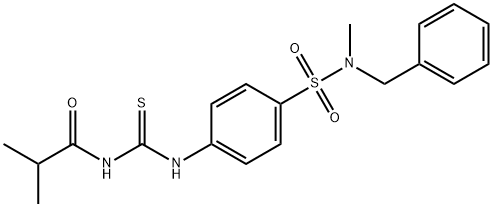 N-{[(4-{[benzyl(methyl)amino]sulfonyl}phenyl)amino]carbonothioyl}-2-methylpropanamide Struktur