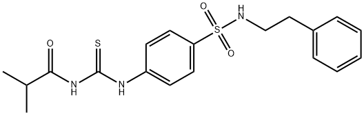 2-methyl-N-{[(4-{[(2-phenylethyl)amino]sulfonyl}phenyl)amino]carbonothioyl}propanamide Struktur