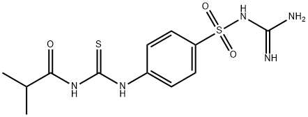 N-({[4-({[amino(imino)methyl]amino}sulfonyl)phenyl]amino}carbonothioyl)-2-methylpropanamide Struktur