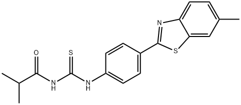 2-methyl-N-({[4-(6-methyl-1,3-benzothiazol-2-yl)phenyl]amino}carbonothioyl)propanamide Struktur