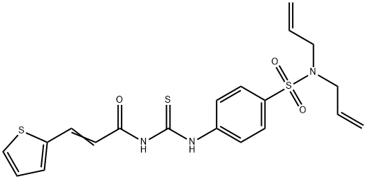 N-[({4-[(diallylamino)sulfonyl]phenyl}amino)carbonothioyl]-3-(2-thienyl)acrylamide Struktur