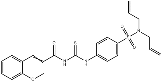 N-[({4-[(diallylamino)sulfonyl]phenyl}amino)carbonothioyl]-3-(2-methoxyphenyl)acrylamide Struktur