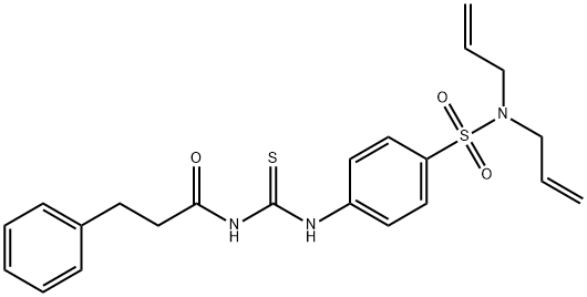 N-[({4-[(diallylamino)sulfonyl]phenyl}amino)carbonothioyl]-3-phenylpropanamide Struktur