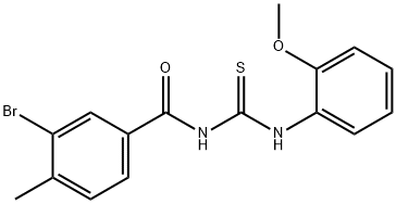 3-bromo-N-{[(2-methoxyphenyl)amino]carbonothioyl}-4-methylbenzamide Struktur