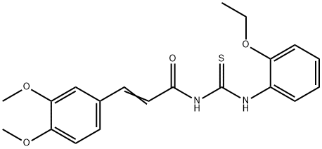 3-(3,4-dimethoxyphenyl)-N-{[(2-ethoxyphenyl)amino]carbonothioyl}acrylamide Struktur