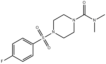 4-[(4-fluorophenyl)sulfonyl]-N,N-dimethyl-1-piperazinecarboxamide Struktur