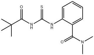 2-({[(2,2-dimethylpropanoyl)amino]carbonothioyl}amino)-N,N-dimethylbenzamide Struktur