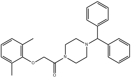 1-[(2,6-dimethylphenoxy)acetyl]-4-(diphenylmethyl)piperazine Struktur