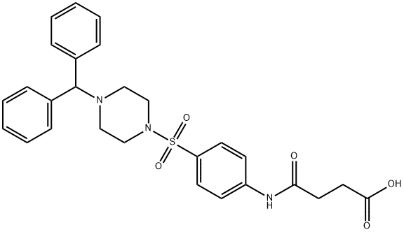 4-[4-(4-benzhydrylpiperazin-4-ium-1-yl)sulfonylanilino]-4-oxobutanoate Struktur