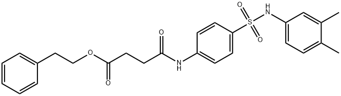 2-phenylethyl 4-[4-[(3,4-dimethylphenyl)sulfamoyl]anilino]-4-oxobutanoate Struktur