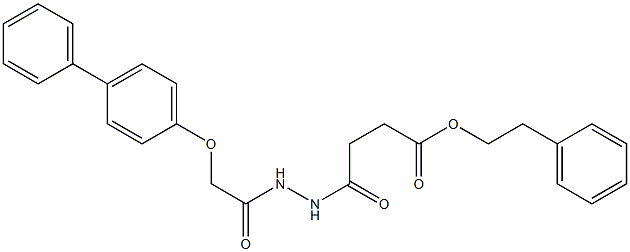 2-phenylethyl 4-oxo-4-[2-[2-(4-phenylphenoxy)acetyl]hydrazinyl]butanoate Struktur