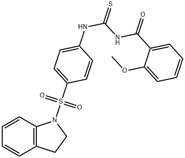 N-({[4-(2,3-dihydro-1H-indol-1-ylsulfonyl)phenyl]amino}carbonothioyl)-2-methoxybenzamide Struktur