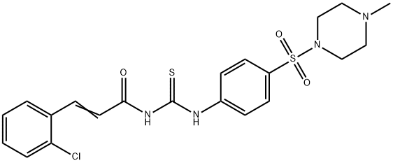 (E)-3-(2-chlorophenyl)-N-[[4-(4-methylpiperazin-1-yl)sulfonylphenyl]carbamothioyl]prop-2-enamide Struktur