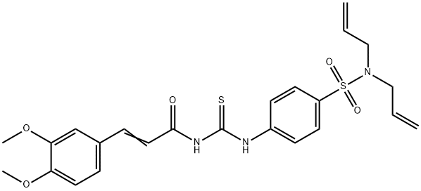 (E)-N-[[4-[bis(prop-2-enyl)sulfamoyl]phenyl]carbamothioyl]-3-(3,4-dimethoxyphenyl)prop-2-enamide Struktur