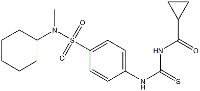 N-{[(4-{[cyclohexyl(methyl)amino]sulfonyl}phenyl)amino]carbonothioyl}cyclopropanecarboxamide Struktur