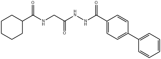 N-[2-oxo-2-[2-(4-phenylbenzoyl)hydrazinyl]ethyl]cyclohexanecarboxamide Struktur