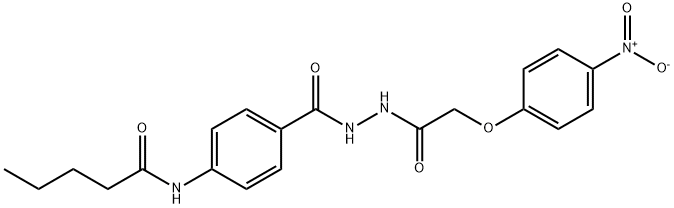 N-[4-({2-[(4-nitrophenoxy)acetyl]hydrazino}carbonyl)phenyl]pentanamide Struktur