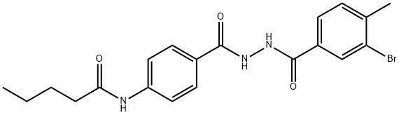 N-[4-[[(3-bromo-4-methylbenzoyl)amino]carbamoyl]phenyl]pentanamide Struktur