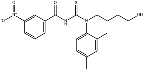 N-{[(2,4-dimethylphenyl)(4-hydroxybutyl)amino]carbonothioyl}-3-nitrobenzamide Struktur