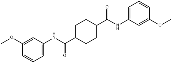 N,N'-bis(3-methoxyphenyl)-1,4-cyclohexanedicarboxamide Struktur