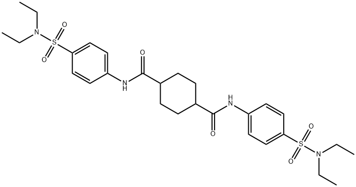 N,N'-bis{4-[(diethylamino)sulfonyl]phenyl}-1,4-cyclohexanedicarboxamide Struktur