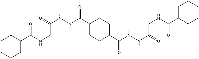 N-[2-[2-[4-[[[2-(cyclohexanecarbonylamino)acetyl]amino]carbamoyl]cyclohexanecarbonyl]hydrazinyl]-2-oxoethyl]cyclohexanecarboxamide Struktur