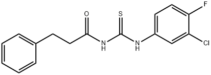 N-{[(3-chloro-4-fluorophenyl)amino]carbonothioyl}-3-phenylpropanamide Struktur