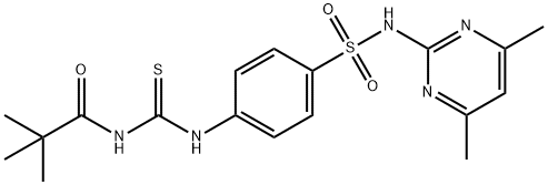 N-[[4-[(4,6-dimethylpyrimidin-2-yl)sulfamoyl]phenyl]carbamothioyl]-2,2-dimethylpropanamide Struktur