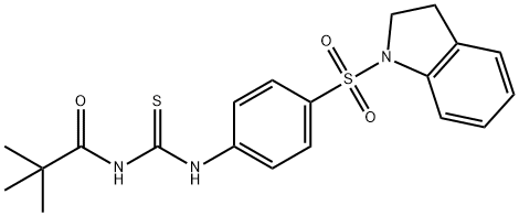 N-({[4-(2,3-dihydro-1H-indol-1-ylsulfonyl)phenyl]amino}carbonothioyl)-2,2-dimethylpropanamide Struktur