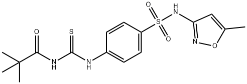 2,2-dimethyl-N-{[(4-{[(5-methyl-3-isoxazolyl)amino]sulfonyl}phenyl)amino]carbonothioyl}propanamide Struktur