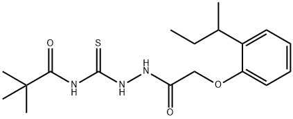 N-({2-[(2-sec-butylphenoxy)acetyl]hydrazino}carbonothioyl)-2,2-dimethylpropanamide Struktur