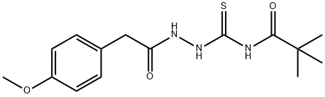 N-({2-[(4-methoxyphenyl)acetyl]hydrazino}carbonothioyl)-2,2-dimethylpropanamide Struktur