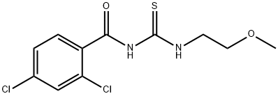 2,4-dichloro-N-{[(2-methoxyethyl)amino]carbonothioyl}benzamide Struktur