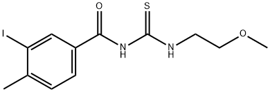 3-iodo-N-{[(2-methoxyethyl)amino]carbonothioyl}-4-methylbenzamide Struktur