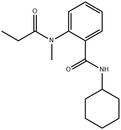 N-cyclohexyl-2-[methyl(propanoyl)amino]benzamide Struktur