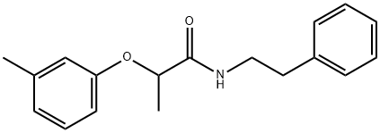 2-(3-methylphenoxy)-N-(2-phenylethyl)propanamide Struktur