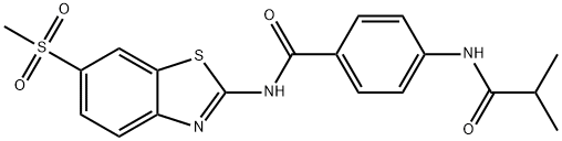 4-(2-methylpropanoylamino)-N-(6-methylsulfonyl-1,3-benzothiazol-2-yl)benzamide Struktur