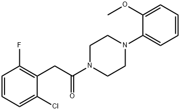 2-(2-chloro-6-fluorophenyl)-1-[4-(2-methoxyphenyl)piperazin-1-yl]ethanone Struktur