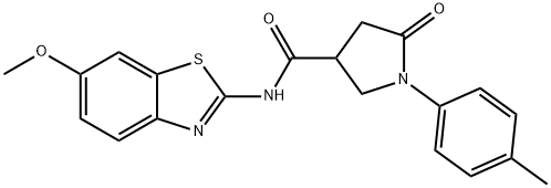 N-(6-methoxy-1,3-benzothiazol-2-yl)-1-(4-methylphenyl)-5-oxopyrrolidine-3-carboxamide Struktur