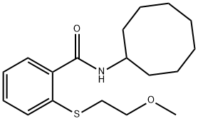 N-cyclooctyl-2-[(2-methoxyethyl)sulfanyl]benzamide Struktur