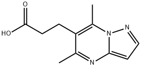 3-{5,7-dimethylpyrazolo[1,5-a]pyrimidin-6-yl}propanoic acid Struktur