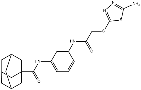 N-[3-[[2-[(5-amino-1,3,4-thiadiazol-2-yl)sulfanyl]acetyl]amino]phenyl]adamantane-1-carboxamide Struktur