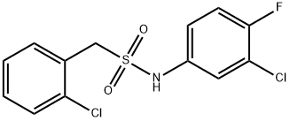 N-(3-chloro-4-fluorophenyl)-1-(2-chlorophenyl)methanesulfonamide Struktur