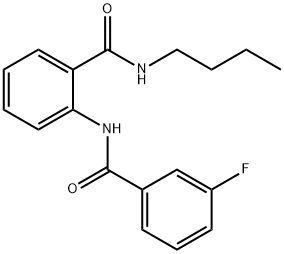 N-butyl-2-{[(3-fluorophenyl)carbonyl]amino}benzamide Struktur