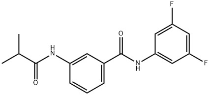 N-(3,5-difluorophenyl)-3-(2-methylpropanoylamino)benzamide Struktur