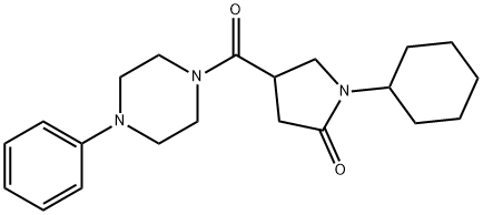 1-cyclohexyl-4-(4-phenylpiperazine-1-carbonyl)pyrrolidin-2-one Struktur