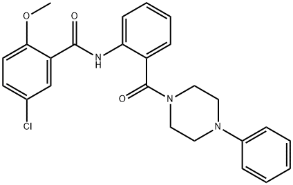 5-chloro-2-methoxy-N-{2-[(4-phenylpiperazin-1-yl)carbonyl]phenyl}benzamide Struktur