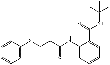 N-tert-butyl-2-(3-phenylsulfanylpropanoylamino)benzamide Struktur